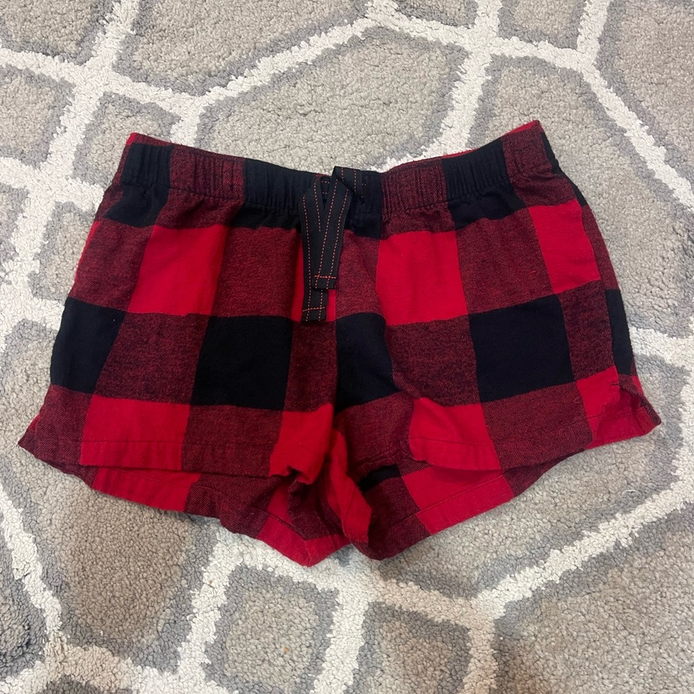 Old Navy Red and Black Plaid PJ Shorts